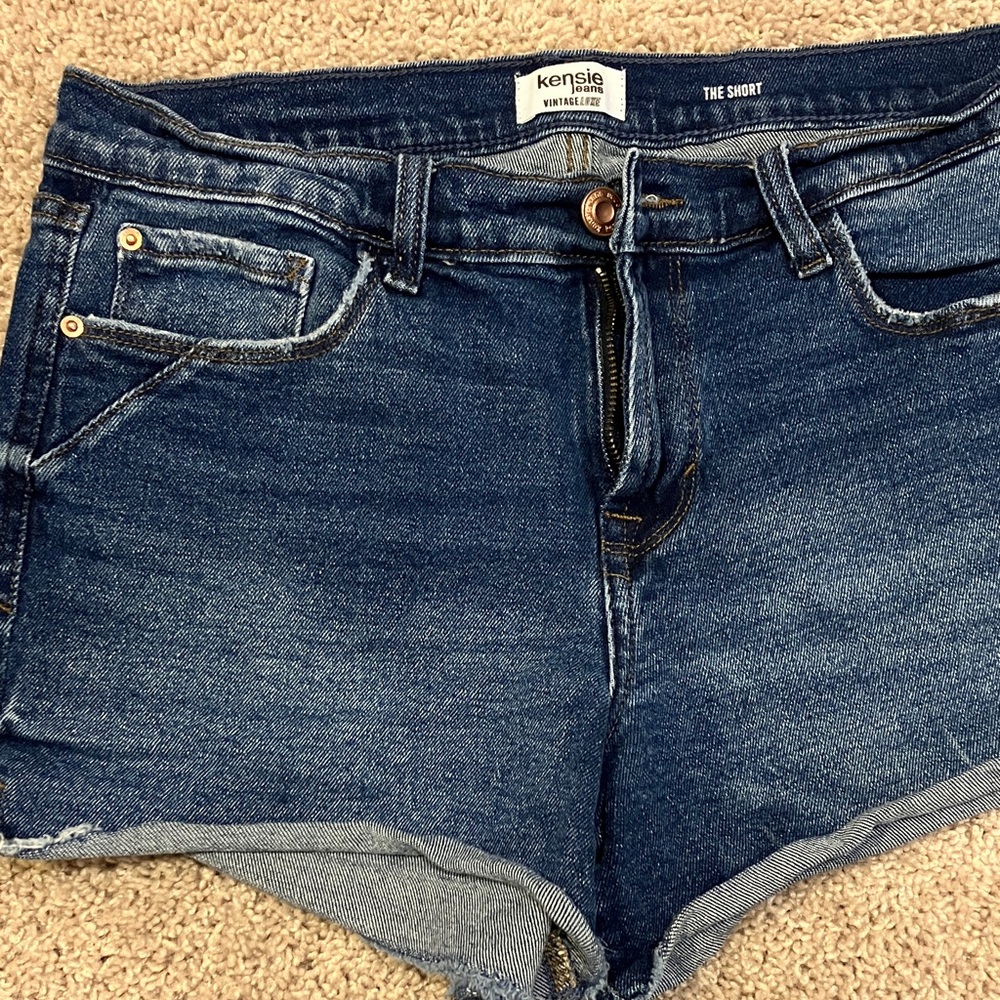 Kensie Dark Blue Denim Cutoff Shorts